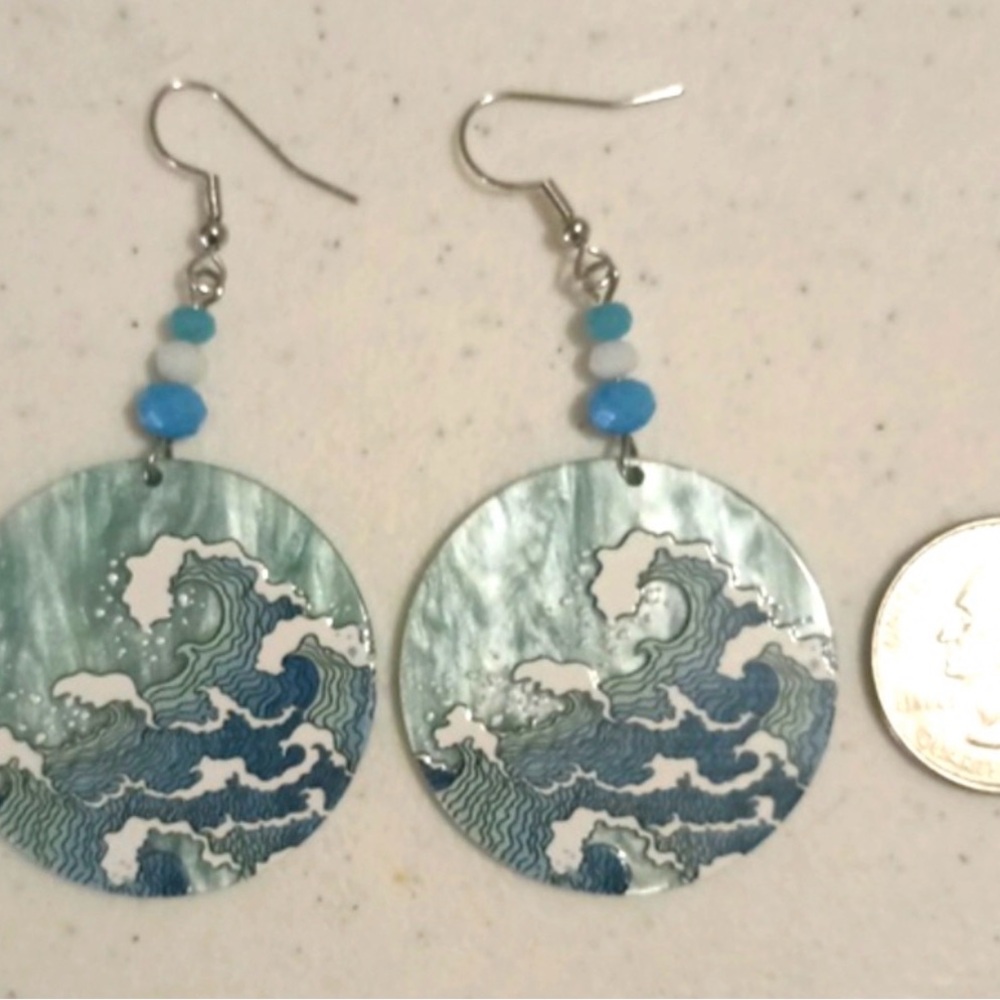 🇯🇵🌊 Hypoallergenic stainless steel Japanese Edo Era Inspired Ocean Wave Earrings